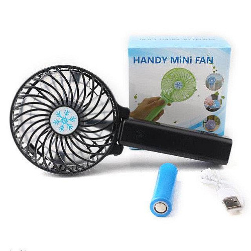 Портативный ручной вентилятор handy mini fan с аккумулятором 18650, черный