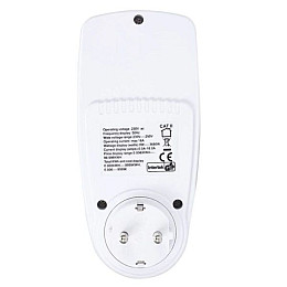 Розетка со счетчиком электроэнергии энергометр ваттметр бытовой Intertek BE009 Белый (100267)