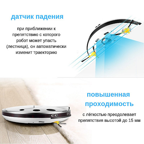 Тихий ультратонкий моющий робот-пылесос INSPIRE с функцией ультразвуковой самоочистки FQ3C White (90719390)