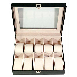 Шкатулка для часов DUKE на 10 шт Черная (DN30858)