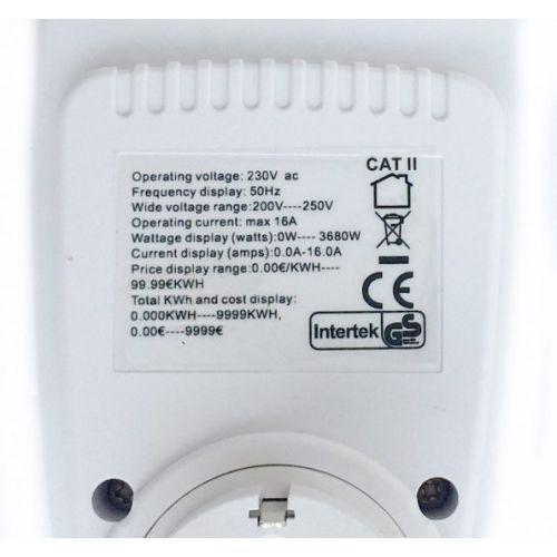 Розетка энергометр вольтметр амперметр ваттметр Intertek Cat 2 3680W