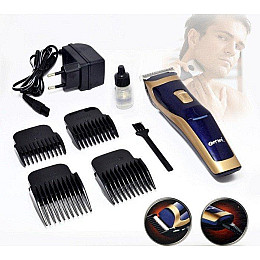 Беспроводная машинка для стрижки волос Gemei GM - 6005 Черно-золотая