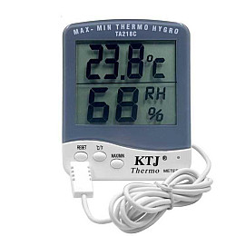 Термогигрометр KTJ Thermo TA218C с выносным датчиком температуры и влажности Белый (20053100204)
