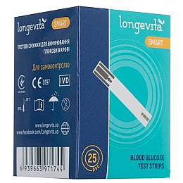 Тестовые полоски для глюкометра Longevita Smart (25шт.) (6397643)