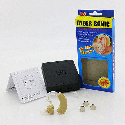 Слуховой аппарат Cyber Sonic усилитель слуха + 3 батарейки + футляр (hub_iCXa36508)