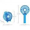 Вентилятор аккумуляторный мини с ручкой USB диаметр 10см Handy Mini Fan голубой