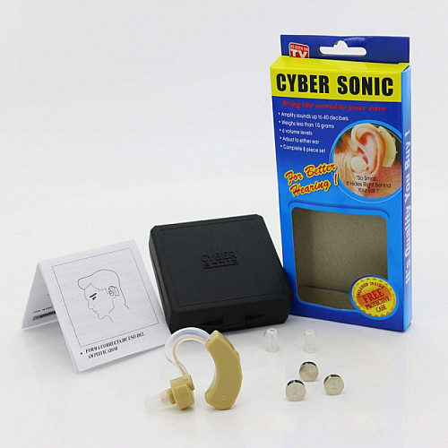 Слуховой аппарат Cyber Sonic с кейсом для переноски и хранения