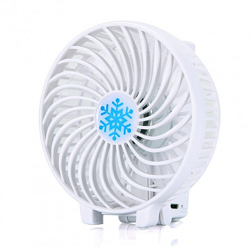 Вентилятор аккумуляторный мини с ручкой USB диаметр 10см Handy Mini Fan белый
