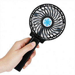 Вентилятор аккумуляторный мини с ручкой USB диаметр 10см Handy Mini Fan черный