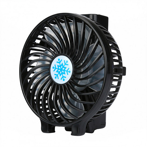 Вентилятор аккумуляторный мини с ручкой USB диаметр 10см Handy Mini Fan черный