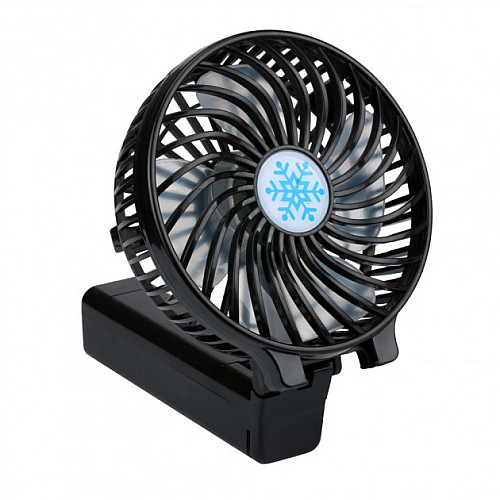 Вентилятор аккумуляторный мини с ручкой USB диаметр 10см Handy Mini Fan черный