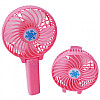 Вентилятор аккумуляторный мини с ручкой USB диаметр 10см Handy Mini Fan розовый