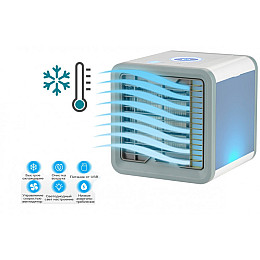 Портативный мини кондиционер LED Arctic Air Original 10 Вт c функциями охлаждения, очистки, увлажнения воздуха с украинской инструкцией Белый