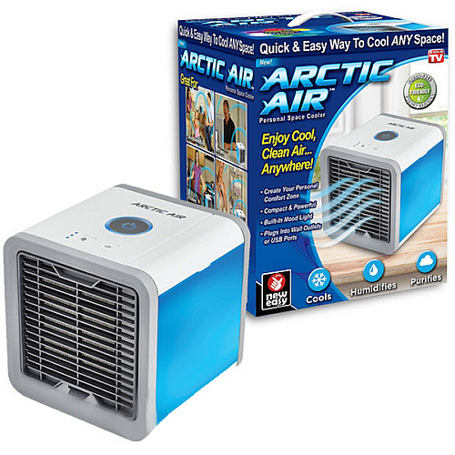Портативный мини кондиционер LED Arctic Air Original 10 Вт c функциями охлаждения, очистки, увлажнения воздуха с украинской инструкцией Белый