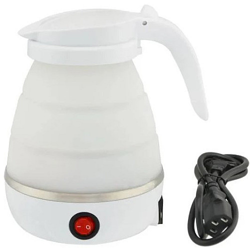 Электрочайник складной силиконовый дорожный Silicon Kettle 7107, белый