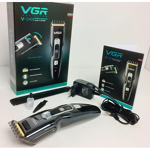 Машинка для стрижки волос VGR V040 аккумуляторная Черная (301074)