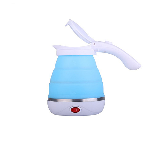 Раскладной силиконовый электрочайник Kettle 0.75 л Белый с голубым