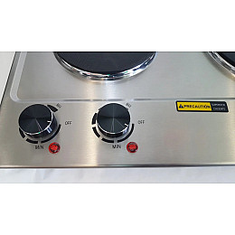 Настольная плита электрическая на 2 конфорки DSP KD-4047 1500W Steel (112662)