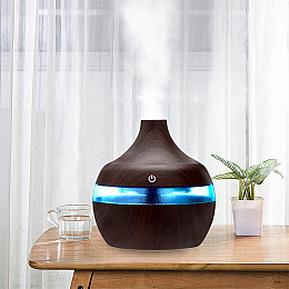 Увлажнитель воздуха Humidifier 300 мл с разноцветной подсветкой 7 цветов USB ночник диффузер с функцией аромо-лампы Темное дерево