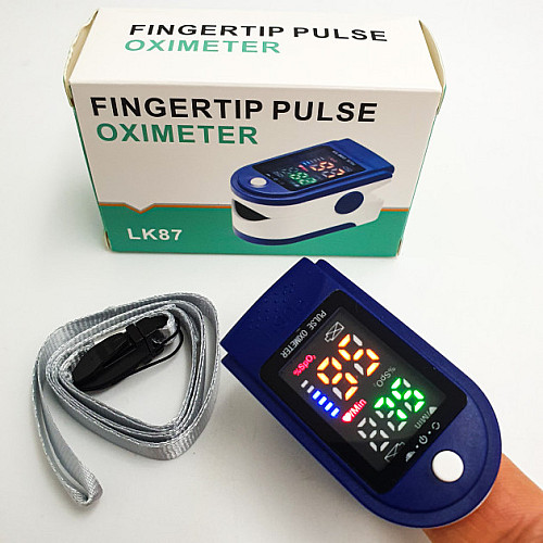Пульсоксиметр Pulse Oximeter JZK LK87 на палец с монитором кислорода в крови и пульса Fingertip Pulse Oximeter LK87