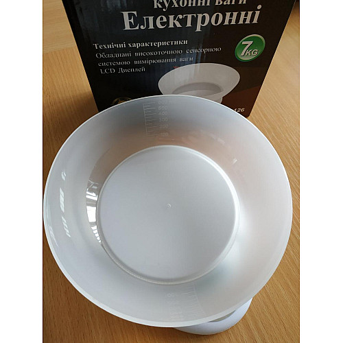 Весы Кухонные DOMOTEC MS-126 на 7 кг 5382 с чашей + батарейки