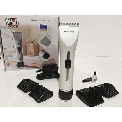 Машинка для стрижки волос аккумуляторная PROMOTEC PM-363 Белая
