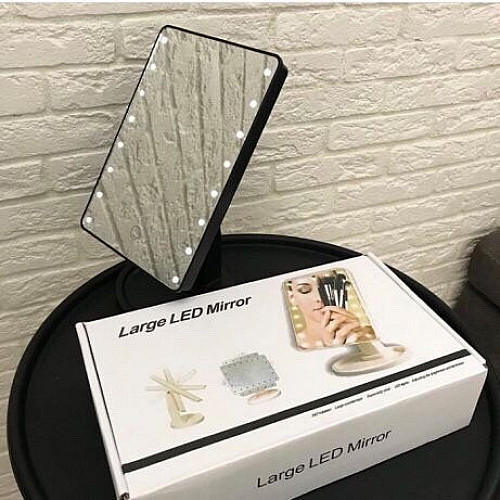 Косметическое зеркало Large 22 с LED подсветкой Black (kz014-hbr)