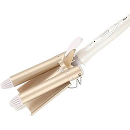 Плойка-хвиля потрійна Rozia HR 722 для укладання волосся Gold (kz039-hbr)