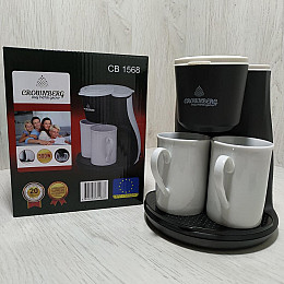 Кофеварка Crownberg CB-1568 500W Черный с белым