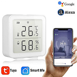 Wifi термометр гігрометр кімнатний з датчиком температури та вологості Nectronix TG-12w, додаток Tuya для Android IOS (100745)
