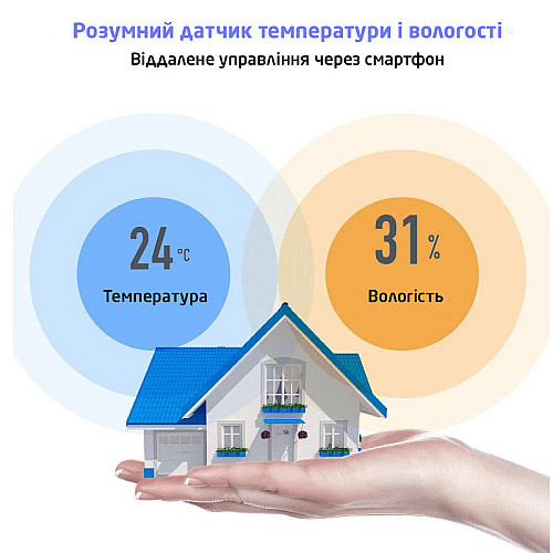 Wifi термометр гігрометр кімнатний з датчиком температури та вологості Nectronix TG-12w, додаток Tuya для Android IOS (100745)