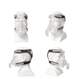 Носоротовая маска Сипап для аппаратов неинвазивной вентиляции легких размер М Прозрачная