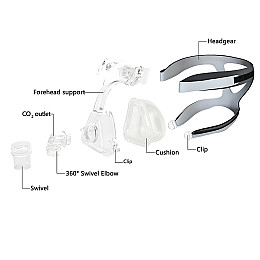 Носоротовая маска Сипап для аппаратов неинвазивной вентиляции легких размер М Прозрачная