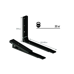 Кронштейн для микроволновой печи Кольчуга модель HD Heavy Duty Черный (комплект 2 штуки)