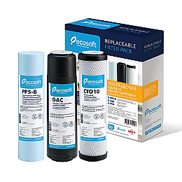 Улучшенный комплект картриджей Ecosoft 1-2-3 для фильтра обратного осмоса