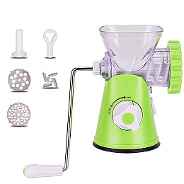 Ручная мясорубка механическая мультифункциональная 4в1 Meat Grinder UKC MG706 с насадкой для сосисок Зеленая