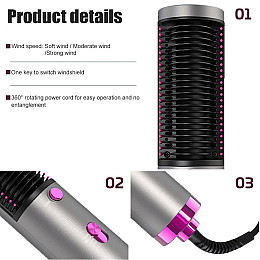 Фен расческа-выпрямитель для любого типа волос 2в1 Ramindong HOT AIR BRUS стайлер горячим воздухом 800Вт Серый