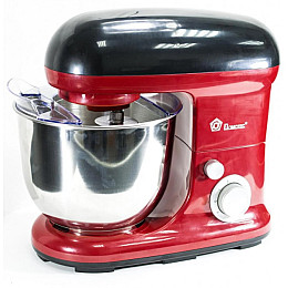 Кухонний комбайн міксер-тестоміс зі знімною нержавіючою чашею 5л з трьома насадками Domotec MS-1367 1500W