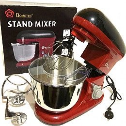 Кухонний комбайн міксер-тестоміс зі знімною нержавіючою чашею 5л з трьома насадками Domotec MS-1367 1500W