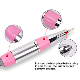 Фрезер-машинка для маникюра и педикюра с педалью Beauty nail 9-1 DM-208 коррекции искусственных ногтей 6 насадок 25 т об/мин Розовая