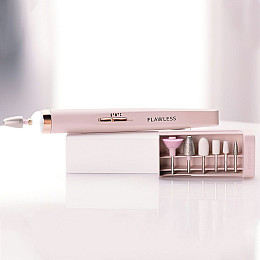 Портативний фрезер-ручка акумуляторний Flawless Salon Kit Nails для манікюру та педикюру на 2 швидкості з набором фрез Рожевий