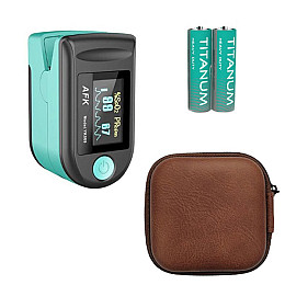 Пульсоксиметр AFK YK009 Green + Кейс ProZone Universal-EVA-CASE (85х85х40) Коричневий