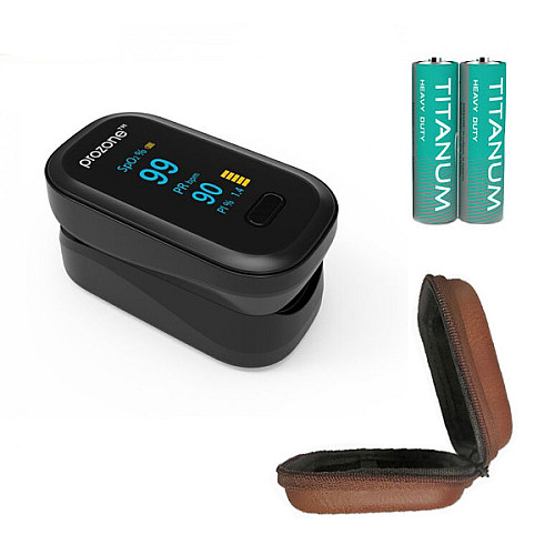 Пульсоксиметр 3-в-1 ProZone oClassic 2.0 Premium Black + Кейс ProZone Universal-EVA-CASE (85х85х40) Premium Коричневый