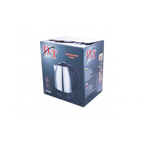 Электрочайник дисковый D&T DT-803 1800W 2 л Silver