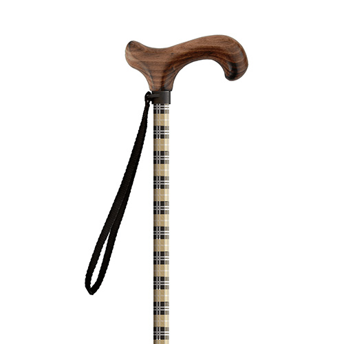 Трость телескопическая MQ Perfect MQ551 Beige Tartan - manico derby legno 55-94 см Комбинированный