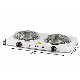 Електроплита настільна спіральна RAF 2 конфорки 8020B (2000W)