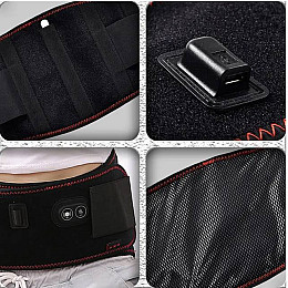 Электрическая USB грелка-пояс с подогревом Lesko YX201 вибрационная согревающая с кнопками через USB