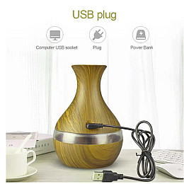 Увлажнитель воздуха аромалампа 2Life с дополнительной LED подсветкой внизу и пультом 300 мл светлое дерево (n-9938)