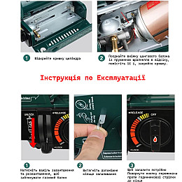 Портативная газовая система Urbankit 1,3 кВт+ 3 цанговые баллона (UG-2001)