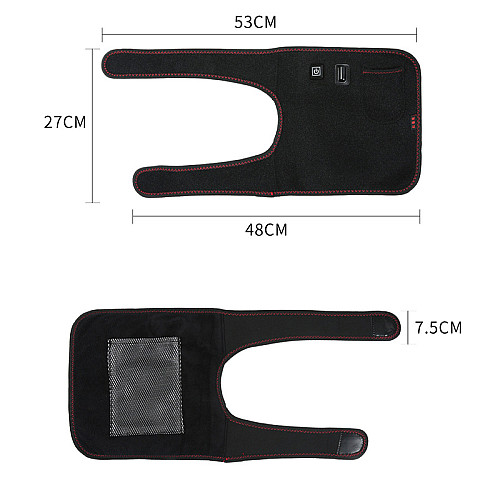 Бандаж на коленный сустав с подогревом через USB Lesko YX206 One Size Черный (10016-50206)